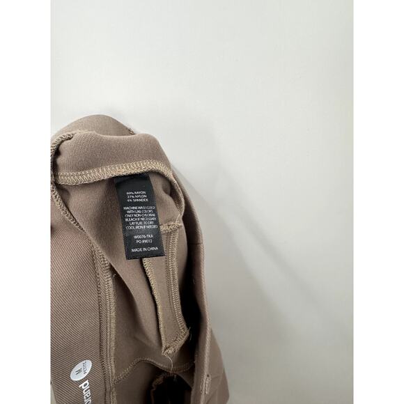 Betabrand Dress Yoga Pant Tan Stretch Straight Bootcut Leg Size Medium Petite - Picture 8 of 8